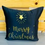 Black Star Christmas Cushion Cover