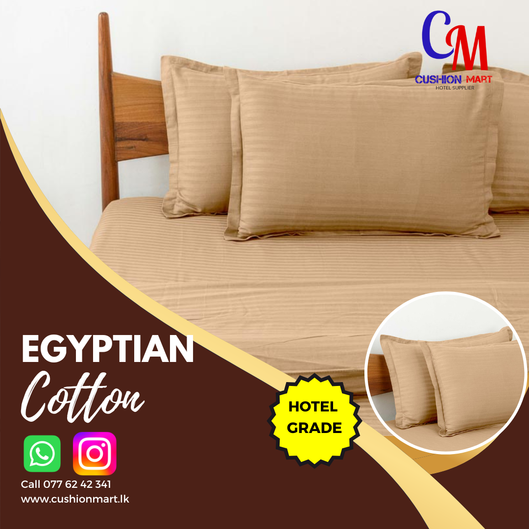 Pure Egyptian Bed Sheet Set – Beige ( Copper ) Hotel Quality