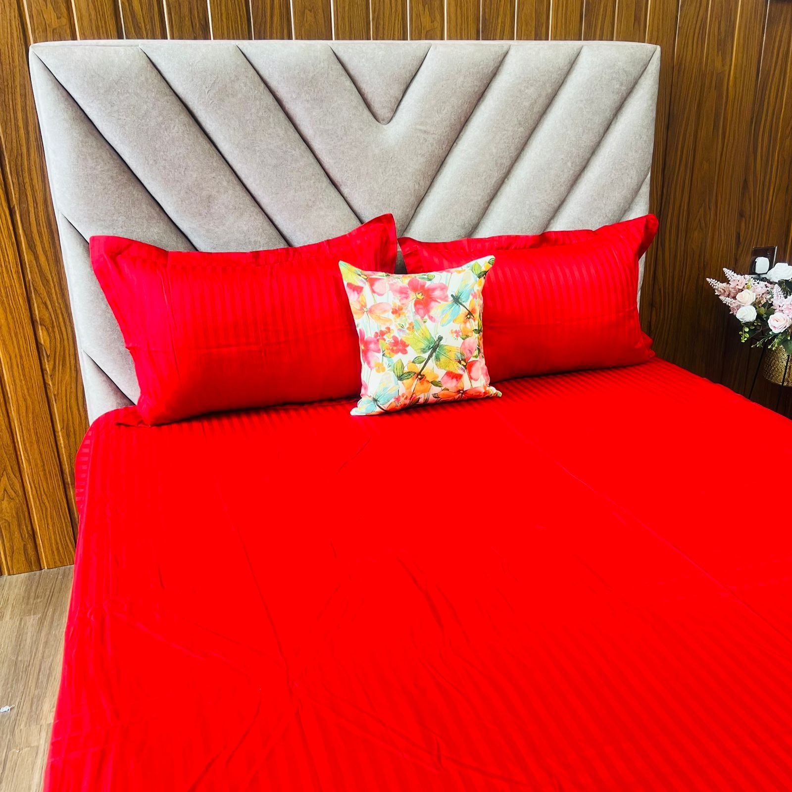 Egyptian Stripe Bed Sheet - Red - Sri Lanka - Image 3