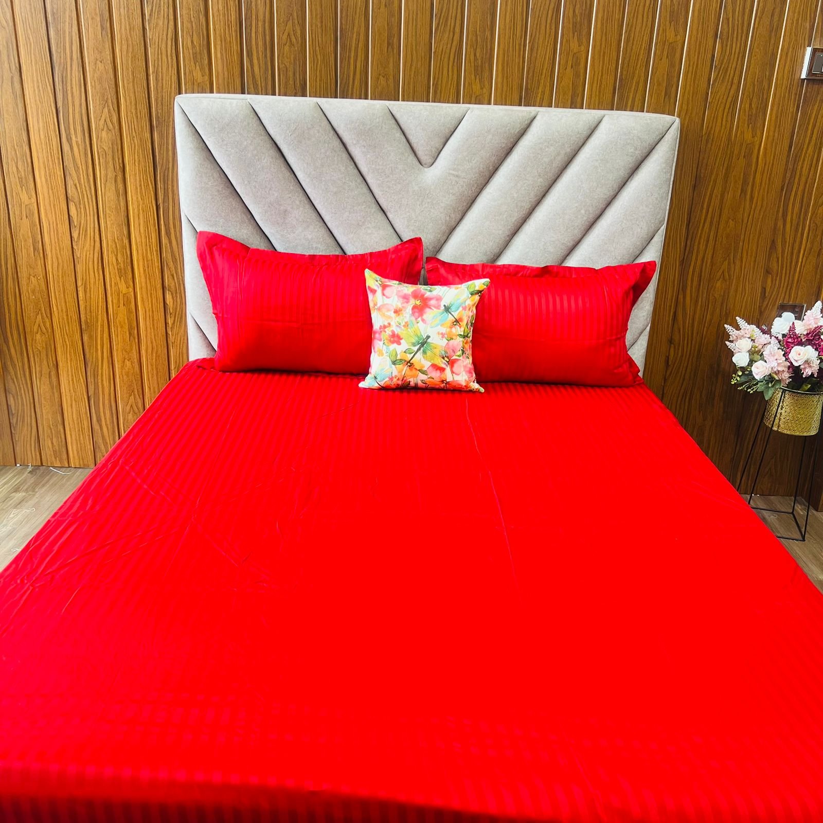 Egyptian Stripe Bed Sheet - Red - Sri Lanka - Image 2