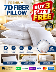 {E}BUY 3 GET 1 FREE SOFT BED PILLOW - SRI LANKA