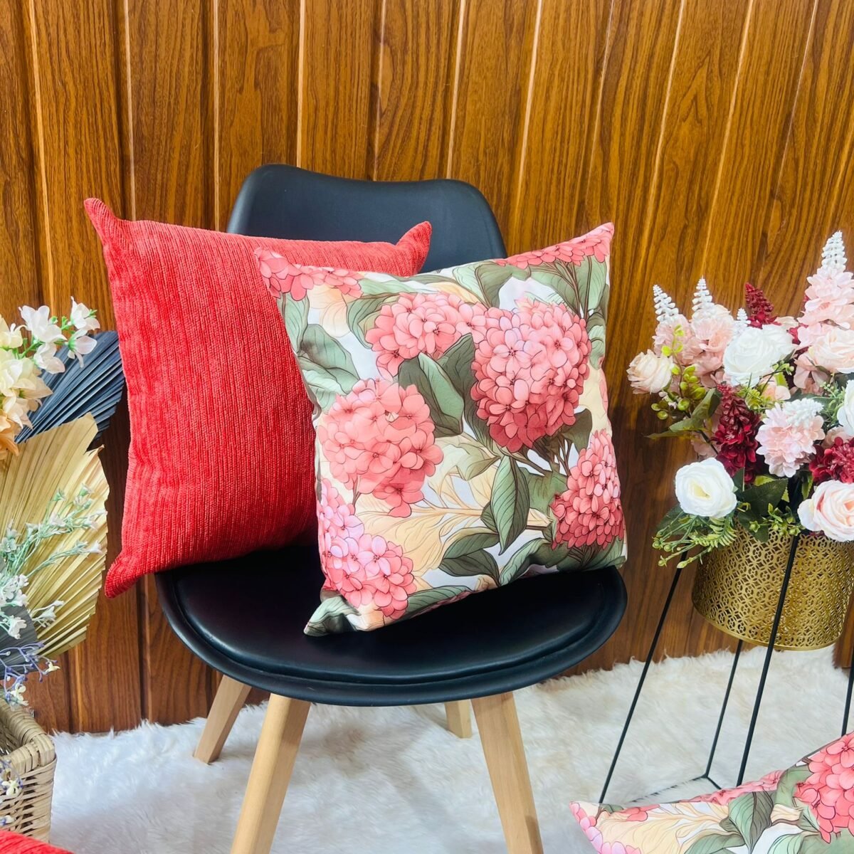 Printed Cushion Covers - Pink Hydrangeas - Sri Lanka - Image 2