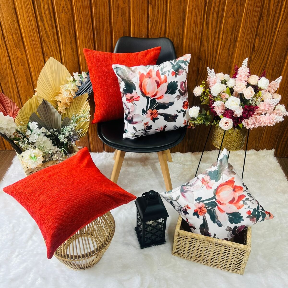 Printed Cushion Covers - Odel Red Floral - Sri Lanka - Image 2