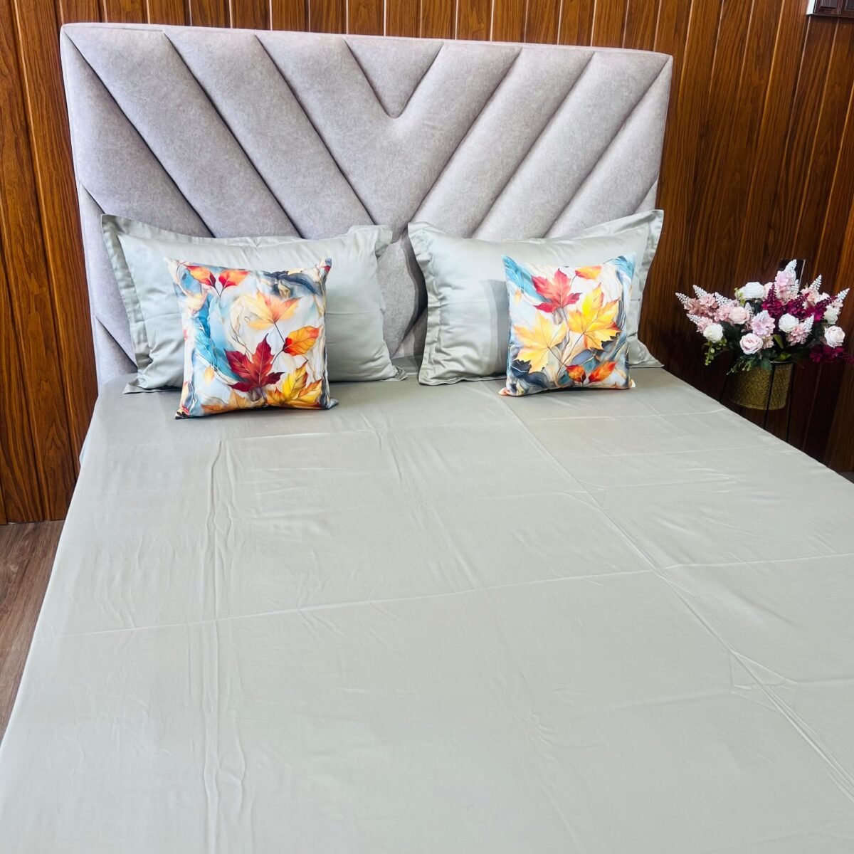 Cotton Plain Bedsheet – Light Brown 300-PL53 – Sri Lanka - Image 2