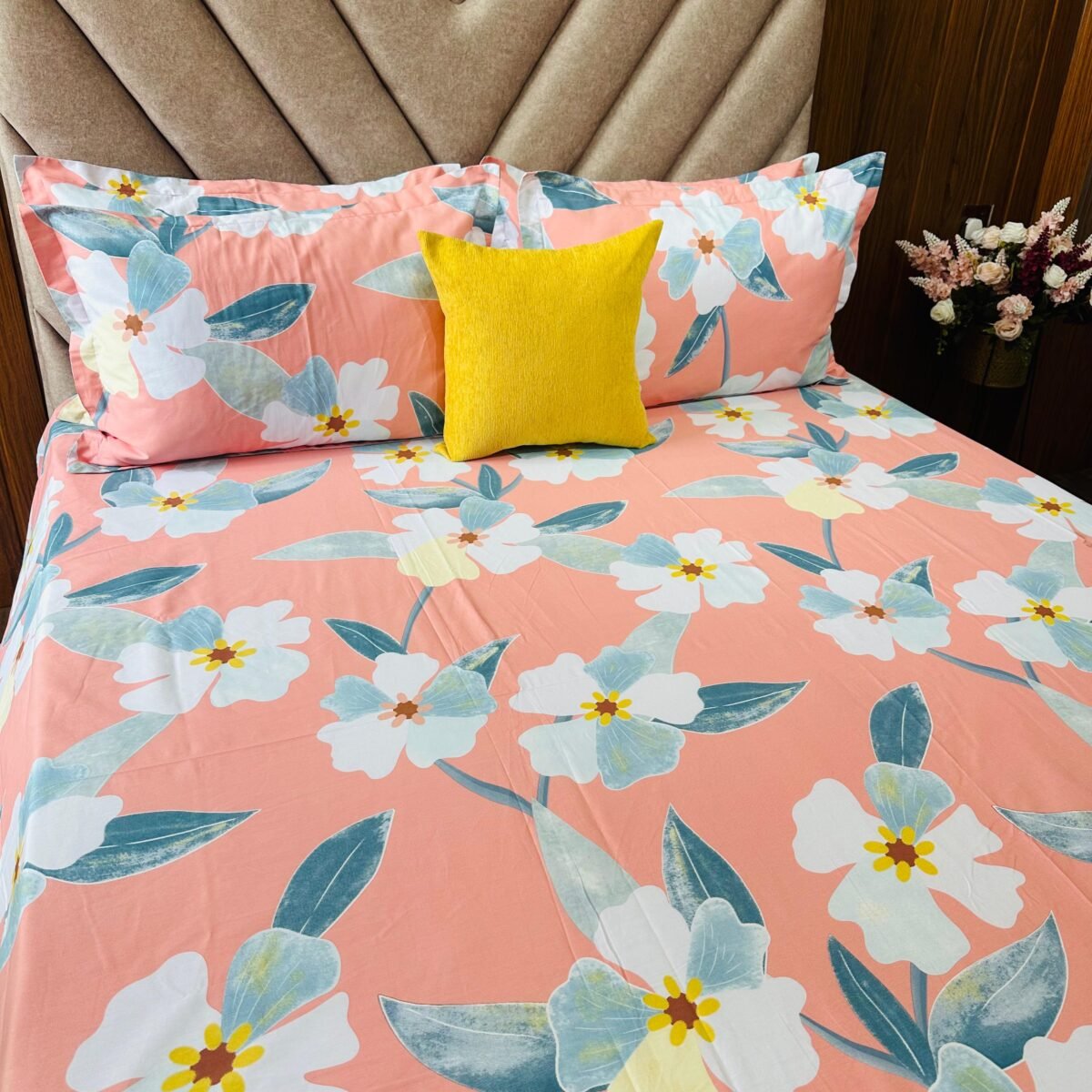 Cotton Bedsheet - PR White Floral - Sri Lanka - Image 2