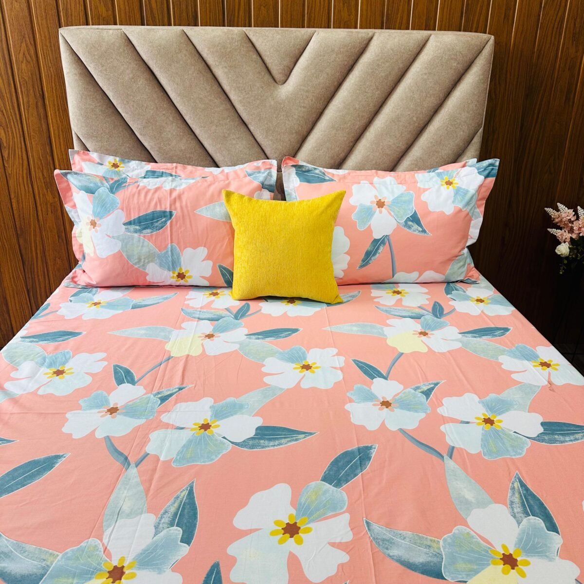 Cotton Bedsheet - PR White Floral - Sri Lanka - Image 3