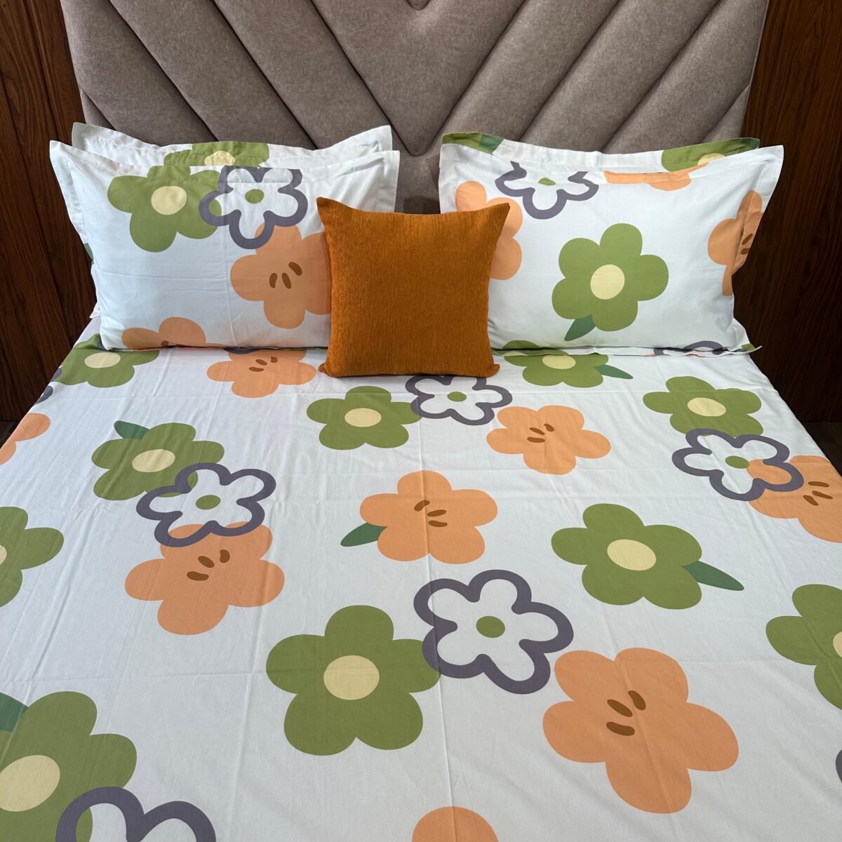 Cotton Bedsheet - PR Green Floral - Sri Lanka - Image 2