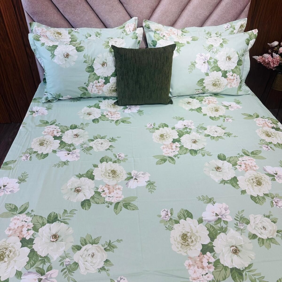 Cotton Bedsheet - PR Mint Green - Sri Lanka - Image 3