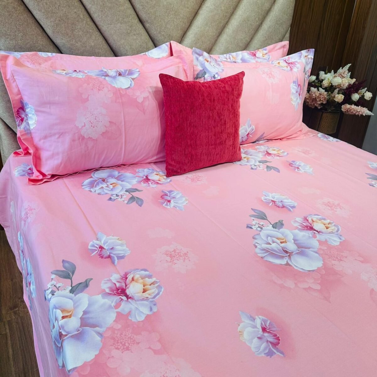 Cotton Bedsheet - PR Pink Floral - Sri Lanka - Image 2