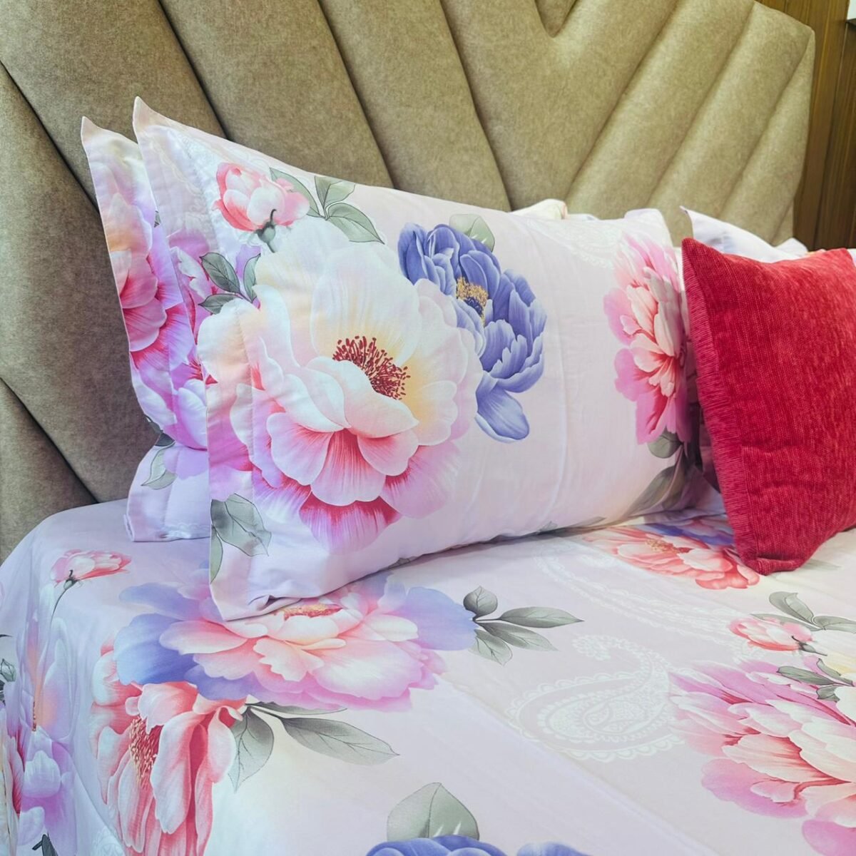 Cotton Bedsheet - PR Pink Floral - Sri Lanka
