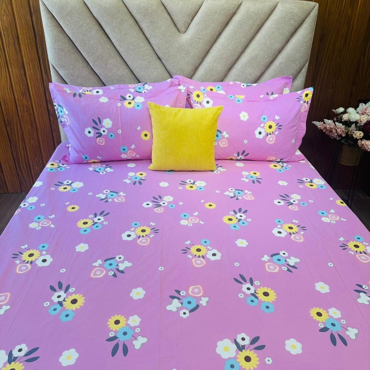 Cotton Bedsheet - PR Pink Floral - Sri Lanka - Image 2