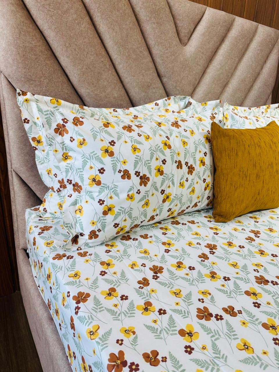 Cotton Bedsheet - PR Yellow - Sri Lanka