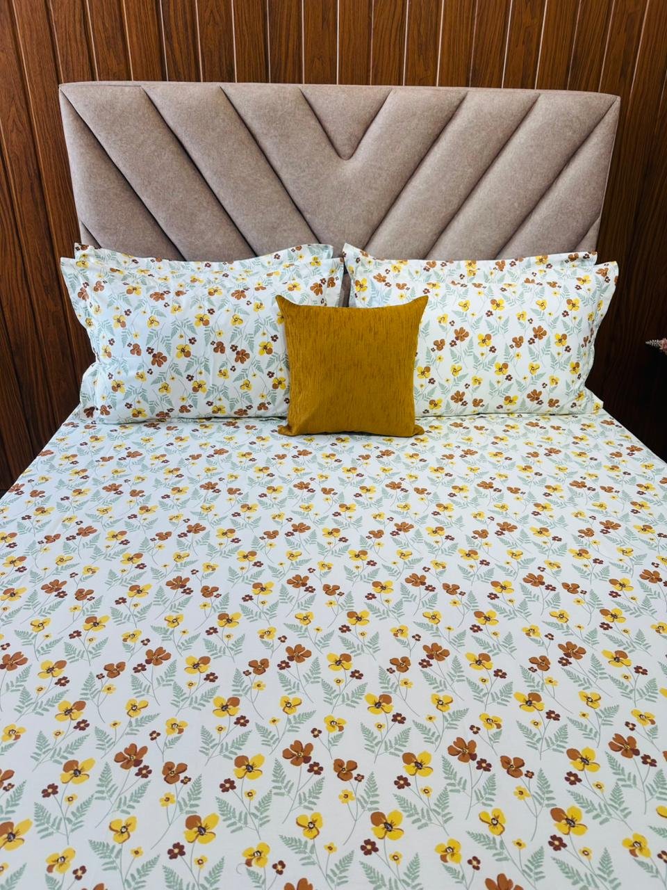 Cotton Bedsheet - PR Yellow - Sri Lanka - Image 2