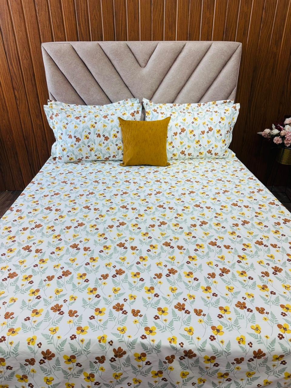 Cotton Bedsheet - PR Yellow - Sri Lanka - Image 3