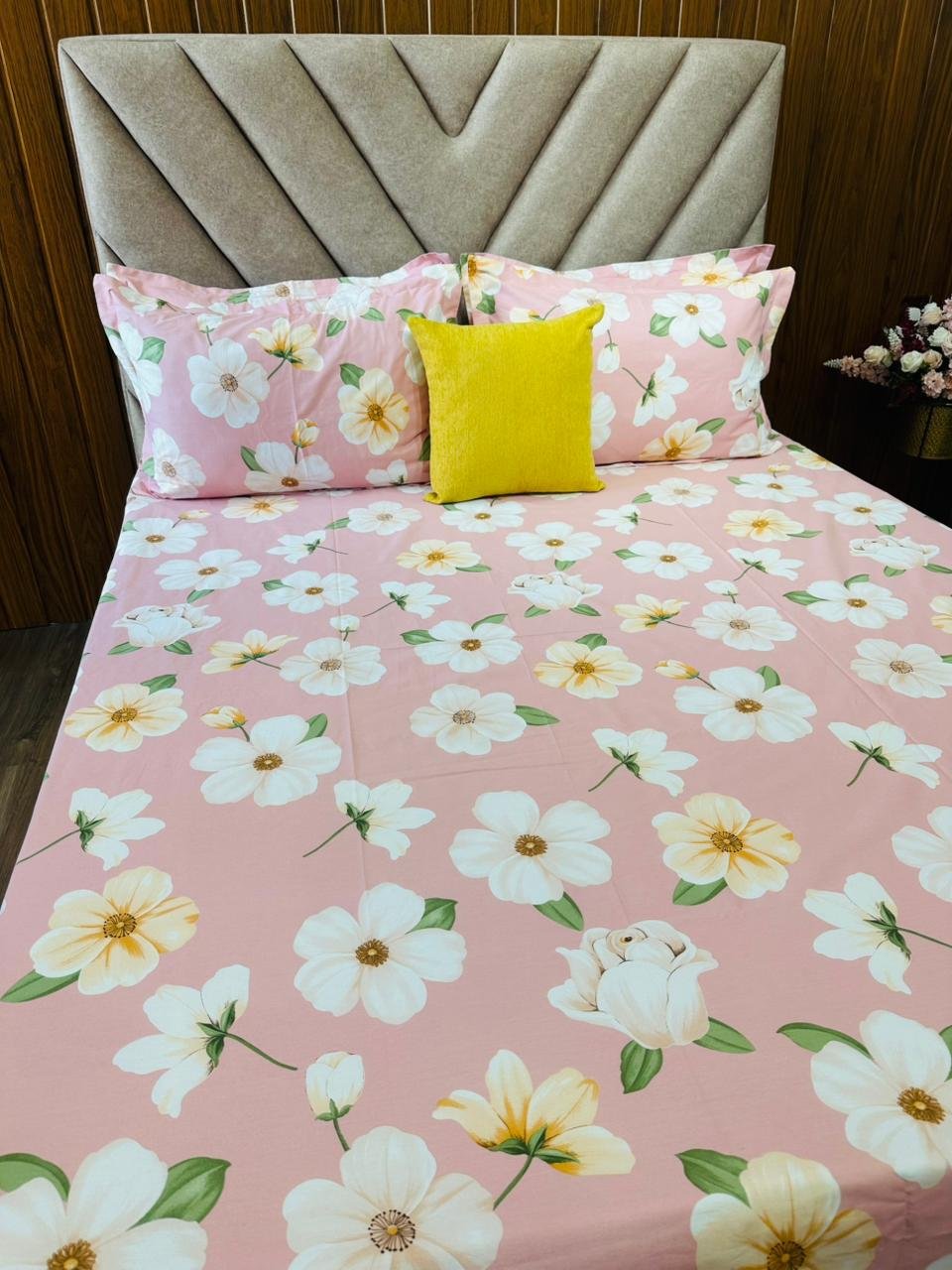 Cotton Bedsheet - PR Light Pink - Sri Lanka - Image 4
