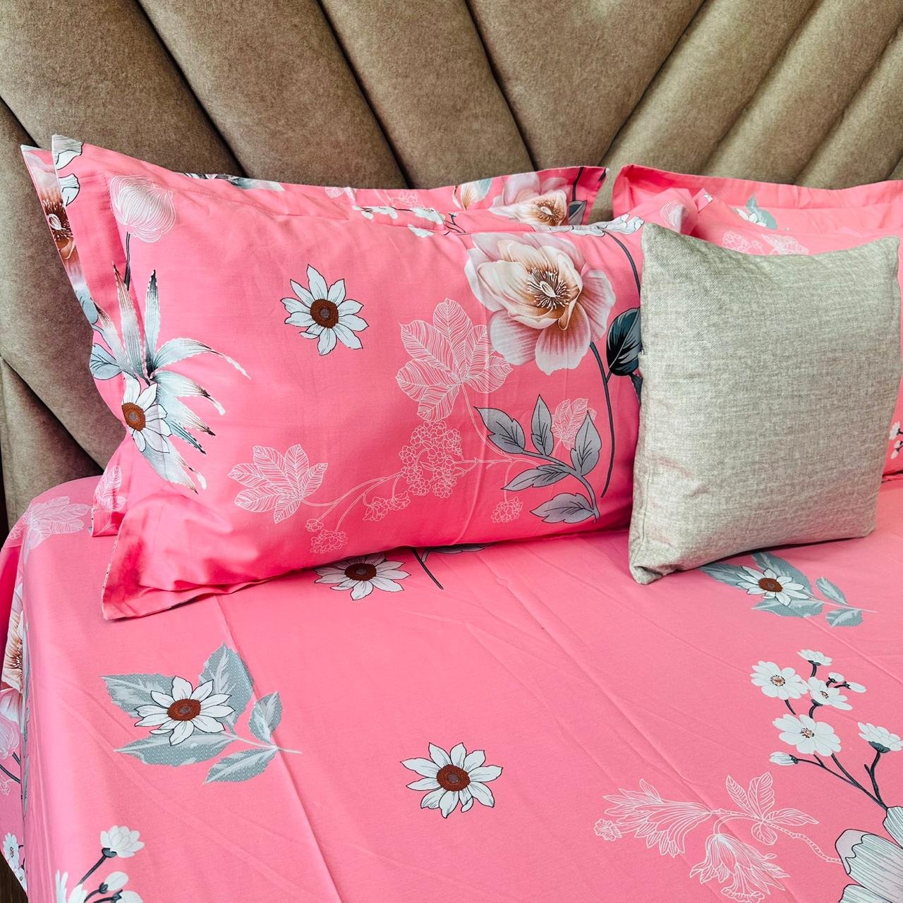 Cotton Bedsheet - PR Pink Floral - Sri Lanka