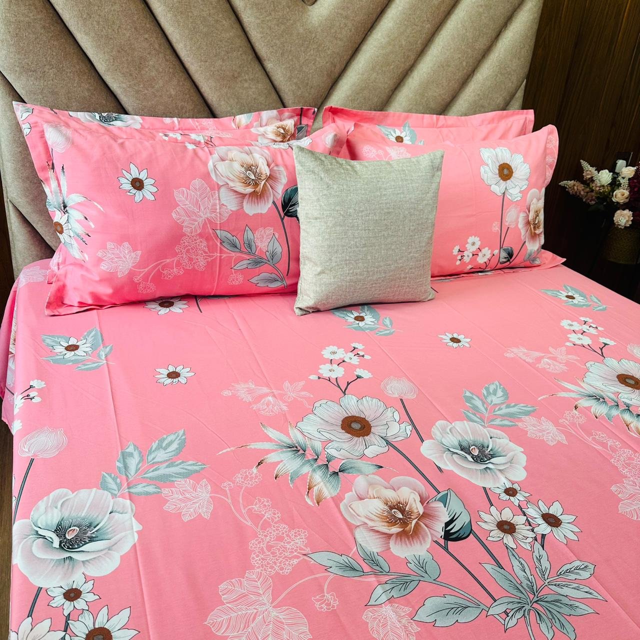 Cotton Bedsheet - PR Pink Floral - Sri Lanka - Image 2