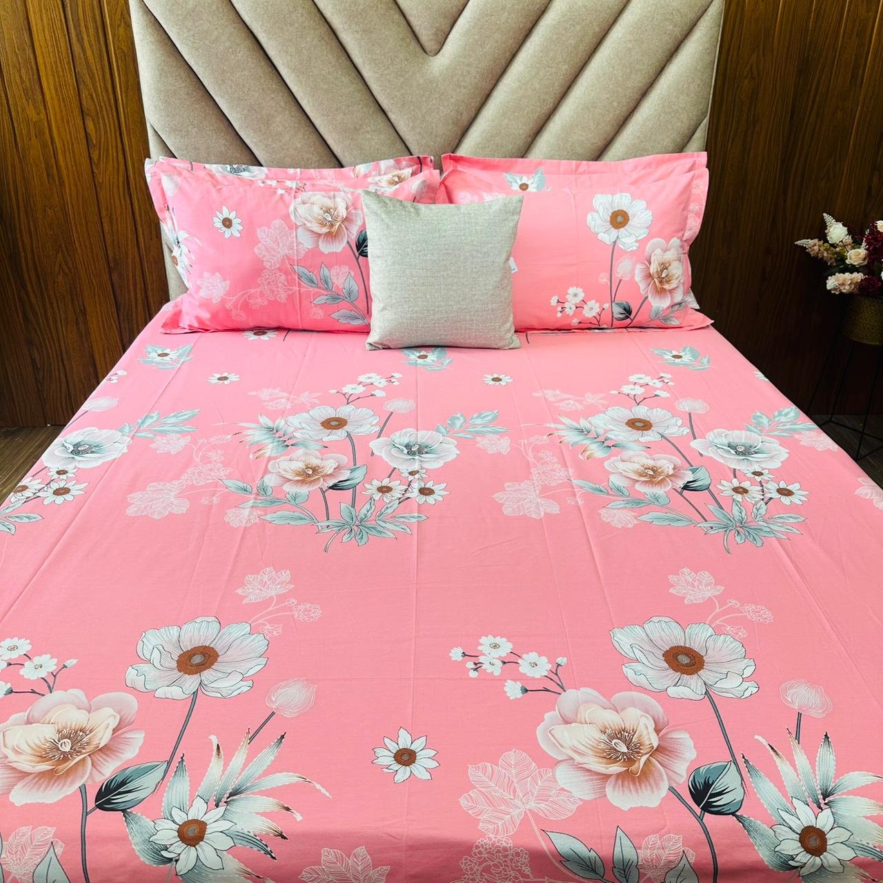 Cotton Bedsheet - PR Pink Floral - Sri Lanka - Image 3