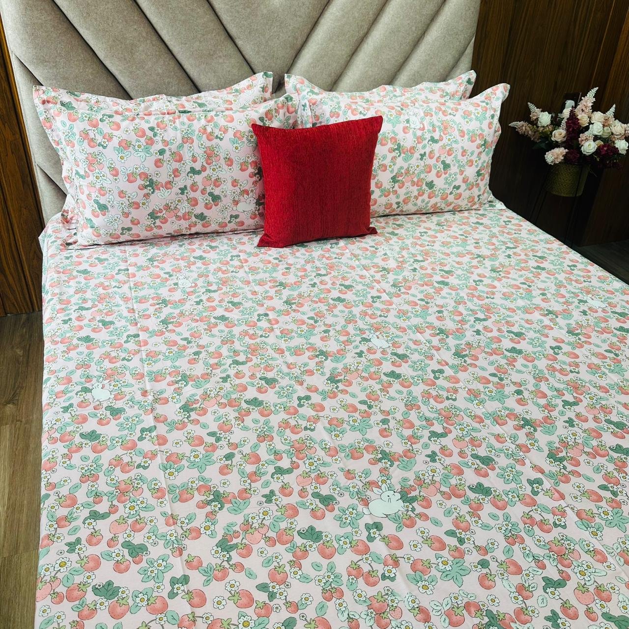 Cotton Bedsheet - PR Strawberry - Sri Lanka - Image 3