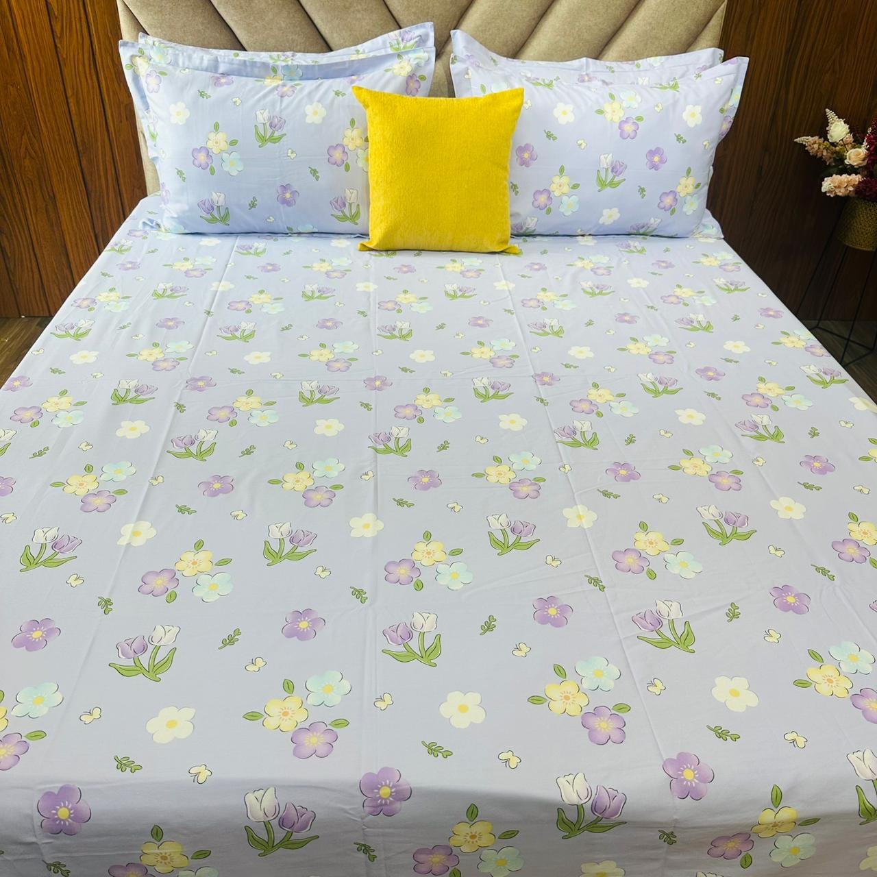 Cotton Bedsheet - PR Light Purple - Sri Lanka - Image 4