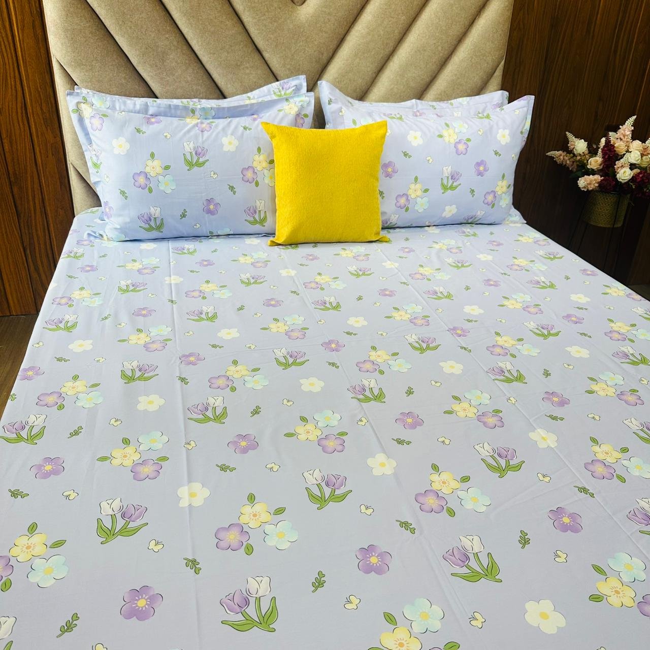 Cotton Bedsheet - PR Light Purple - Sri Lanka - Image 3