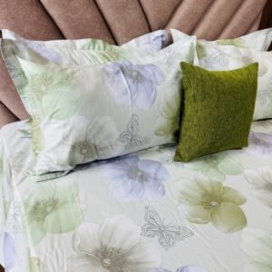 Cotton Bedsheet - Elegant Butterfly Garden - Sri Lanka