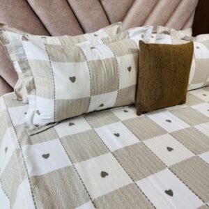 Cotton Bedsheet - PR Cozy Heart Check - Sri Lanka