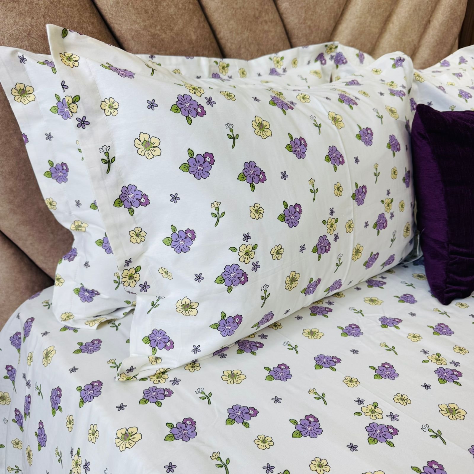 Cotton Bedsheet - PR Purple - Sri Lanka