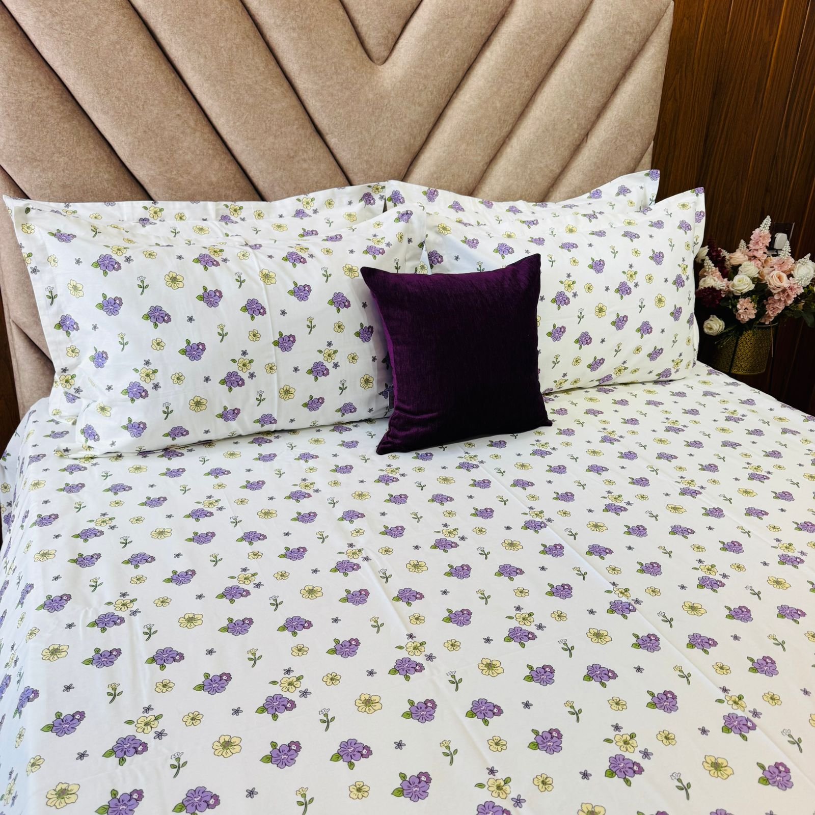 Cotton Bedsheet - PR Purple - Sri Lanka - Image 2