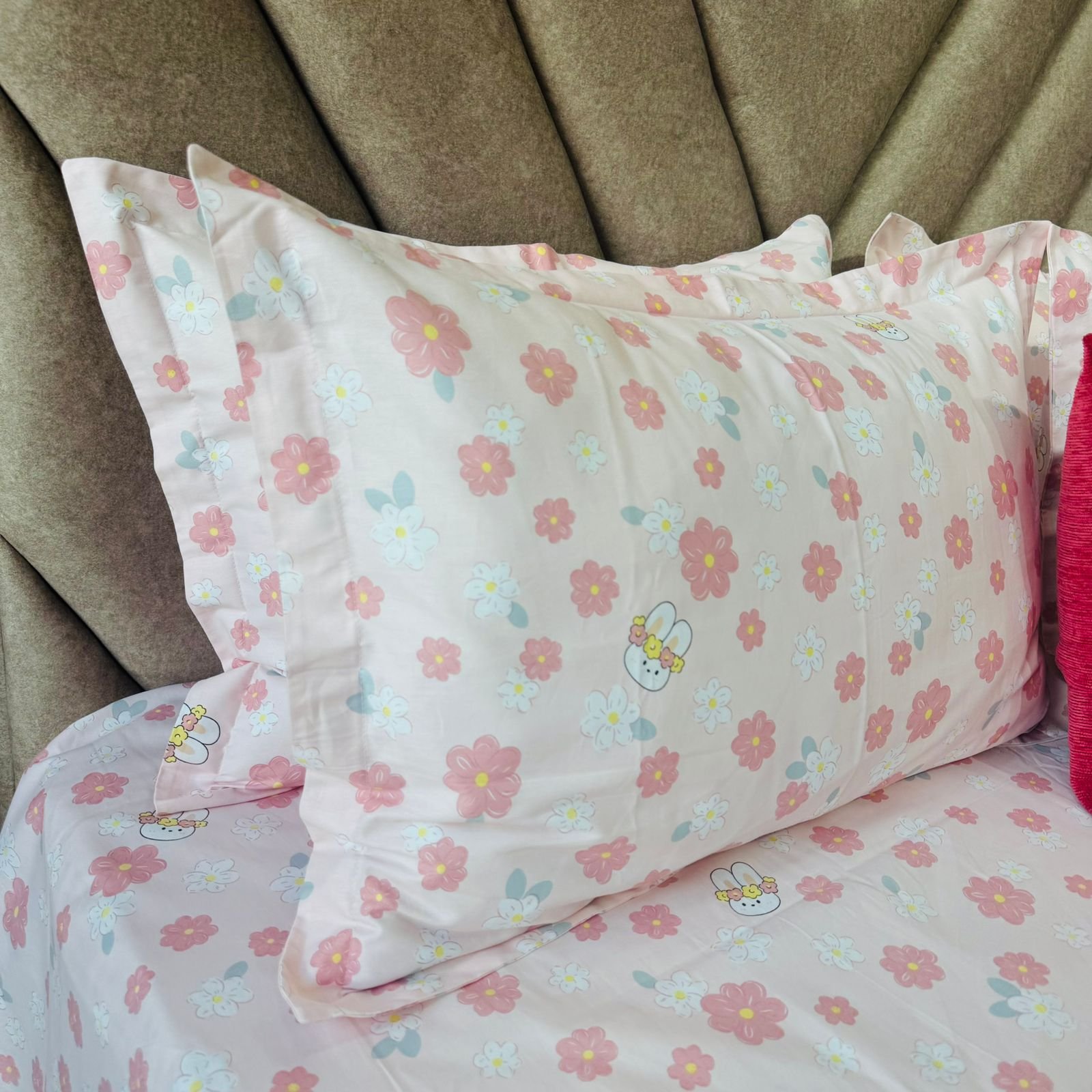 Cotton Bedsheet - PR Mint Pink - Sri Lanka