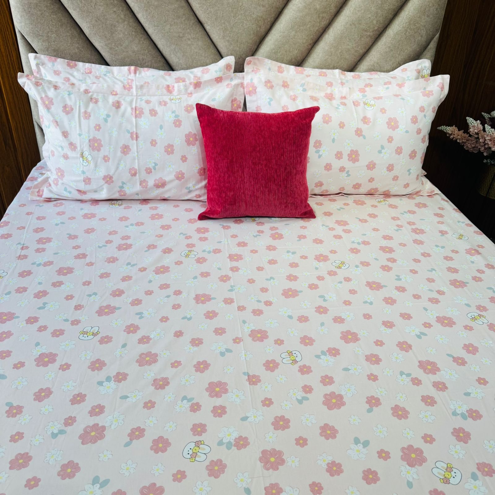 Cotton Bedsheet - PR Mint Pink - Sri Lanka - Image 2
