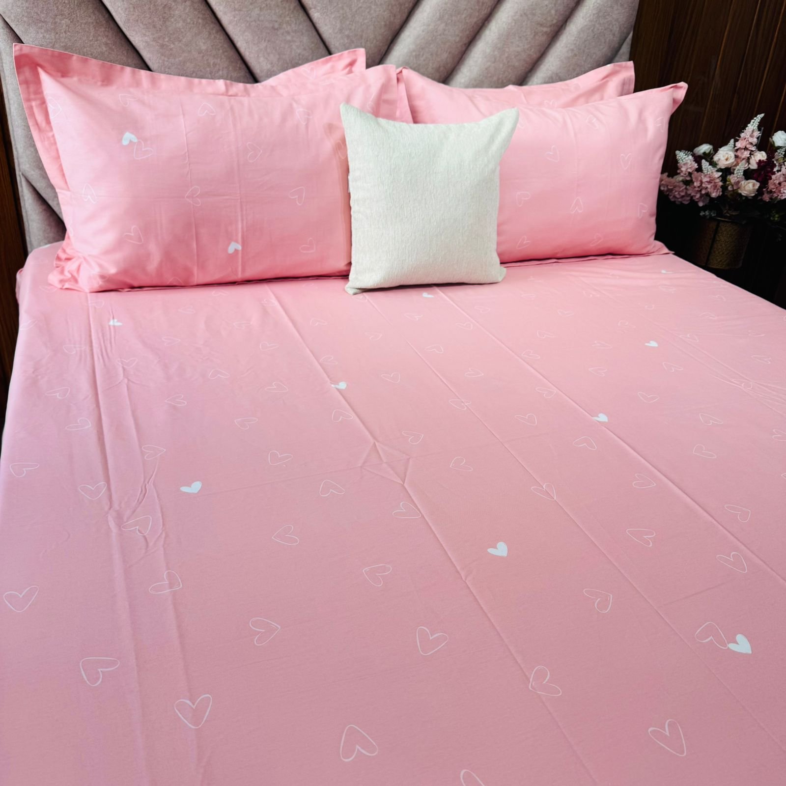 Cotton Bedsheet - PR Pink Heart - Sri Lanka - Image 3