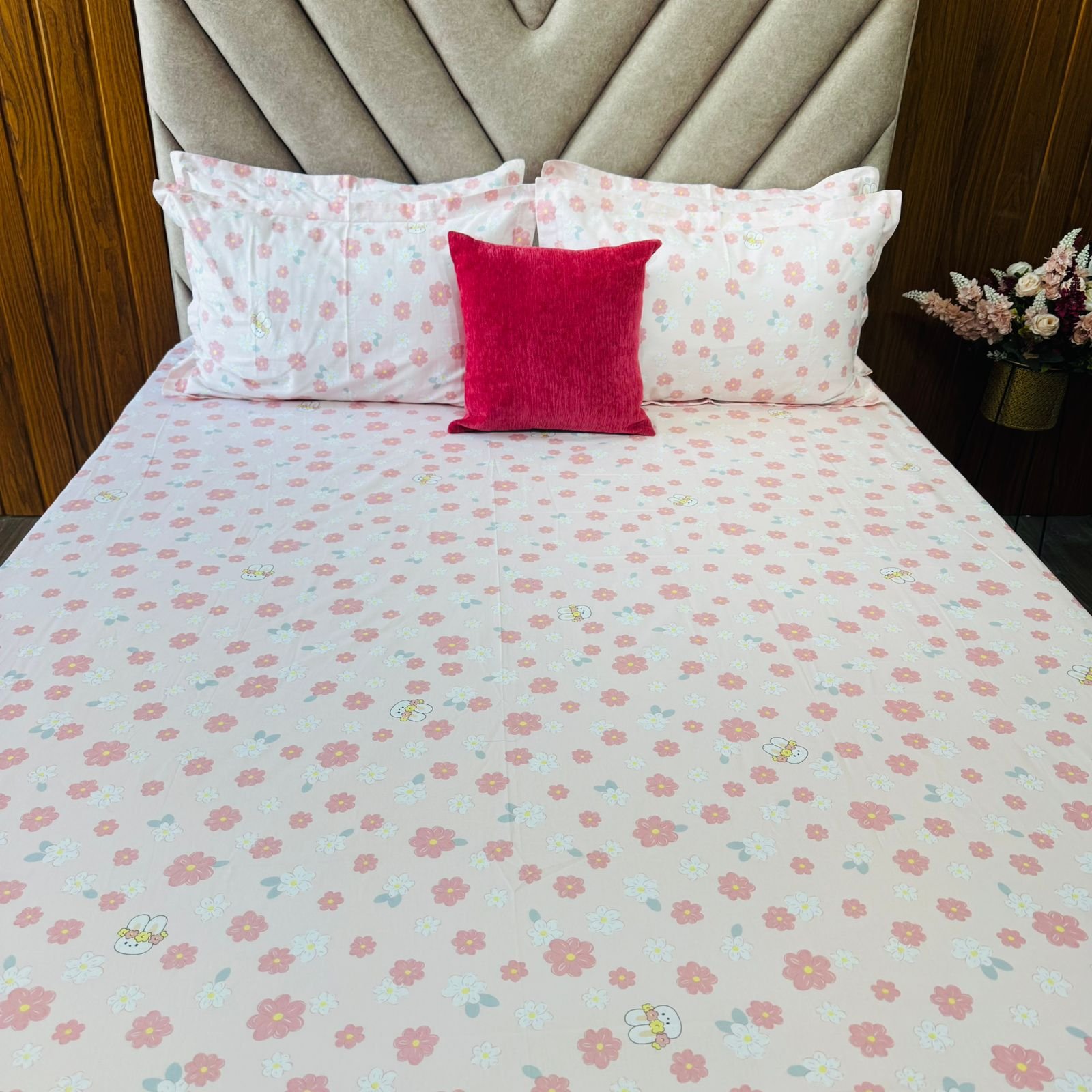 Cotton Bedsheet - PR Mint Pink - Sri Lanka - Image 3