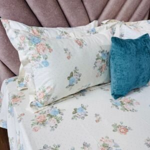 Cotton Bedsheet - PR Black Dotty Bloom - Sri Lanka