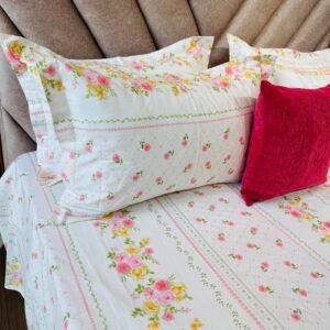 Cotton Bedsheet - PR Garden Roses Stripe - Sri Lanka