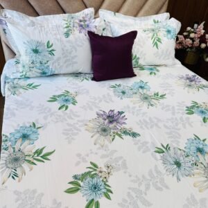 Cotton Bedsheet - PR Frosty Flora - Sri Lanka