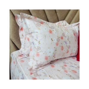 Cotton Bedsheet - PR Peach Flower - Sri Lanka