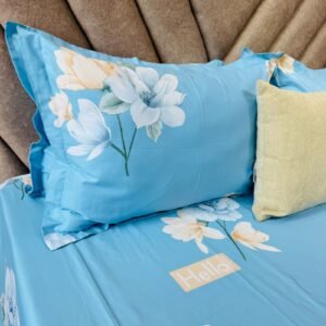 Cotton Bedsheet - PR White Floral - Sri Lanka