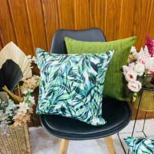 Printed Cushion Covers - Green Botanical Print - Sri Lanka