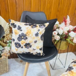 Printed Cushion Covers - Black Botanical Print - Sri Lanka