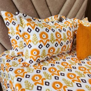 Cotton Bedsheet - PR Orange - Sri Lanka