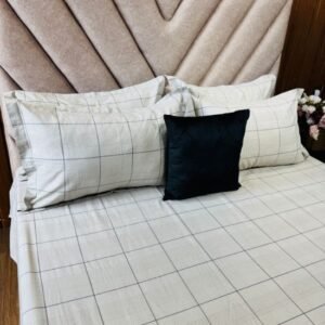 Cotton Bedsheet - Beige Line Elegance - Sri Lanka