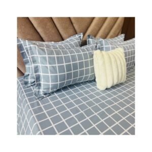 Cotton Bedsheet - PR Grey Check - Sri Lanka