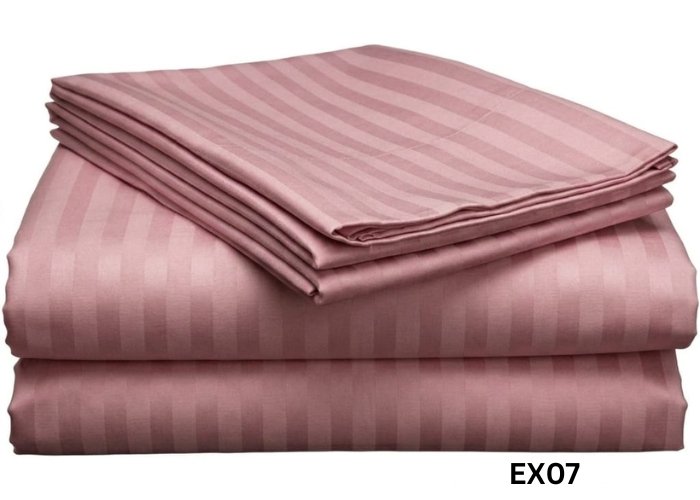 Egyptian Stripe Bed Sheet- EX -07 (250TC) - Sri Lanka