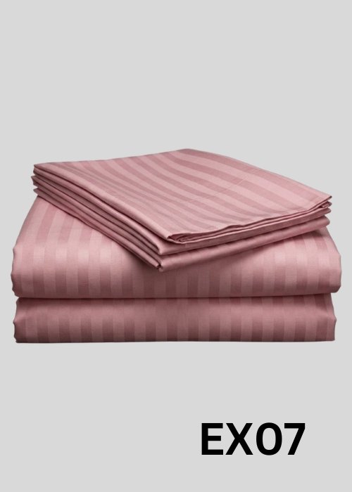 Egyptian Stripe Bed Sheet- EX -07 (250TC) - Sri Lanka