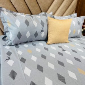 Cotton Bedsheet - Elegant Diamond Deer - Sri Lanka