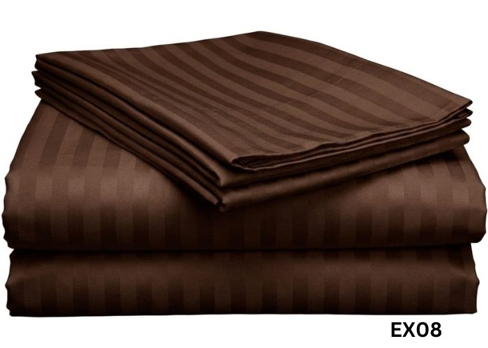 Egyptian Stripe Bed Sheet- EX -08 (250TC) - Sri Lanka