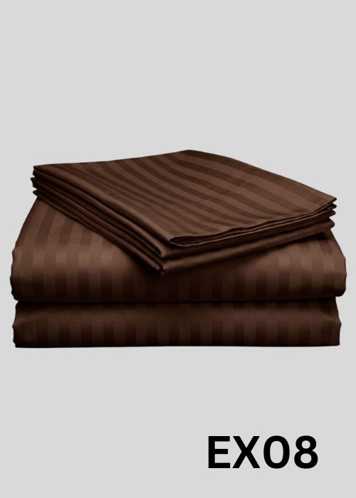 Egyptian Stripe Bed Sheet- EX -08 (250TC) - Sri Lanka
