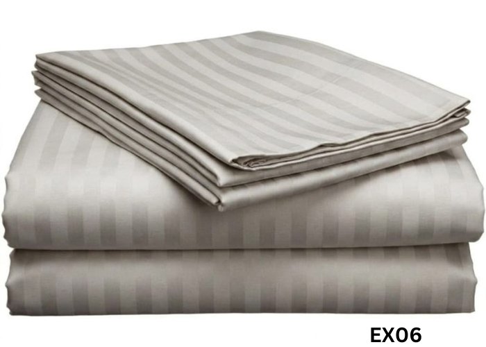 Egyptian Stripe Bed Sheet- EX -06 (250TC) - Sri Lanka