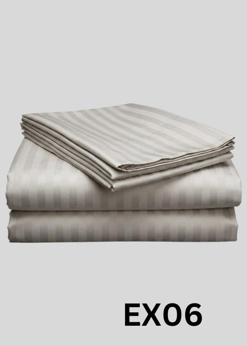 Egyptian Stripe Bed Sheet- EX -06 (250TC) - Sri Lanka